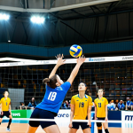 Volleyball Action**

"A dynamic volleyball match in progress, featuring fully clothed athletes in action. One team is spiking the ball over the net, while the opposing team is attempting a block. The setting is a modern indoor volleyball arena with bright lighting and spectators in the background. The players are wearing professional volleyball uniforms, appropriate attire, safe for work. Focus on athletic skill and teamwork. Perfect anatomy, correct proportions, natural pose, well-formed hands, proper finger count, natural body proportions, high quality, professional, family-friendly."

**
