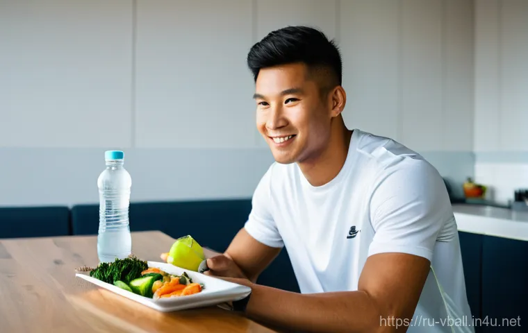 배구 경기 후 회복 방법 - **Prompt:** A young, athletic female volleyball player, in her early twenties, is engaged in active ...