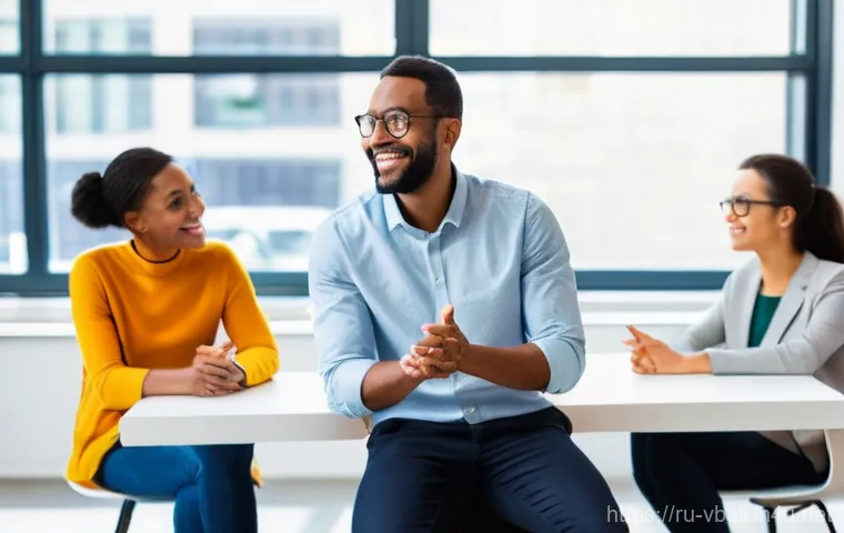 리시브 기술 향상 팁 - **Prompt:** "A diverse group of adults, dressed in smart-casual, non-revealing attire, engaged in an...