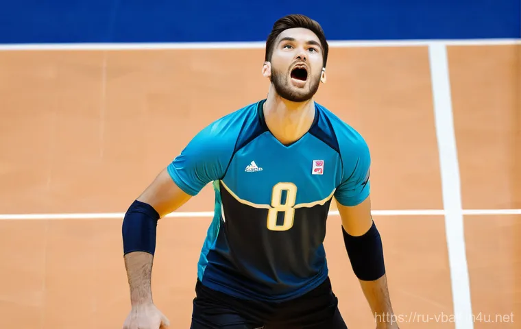 배구 교본 다운로드 - A determined young female volleyball player, mid-action during a home workout session. She is wearin...