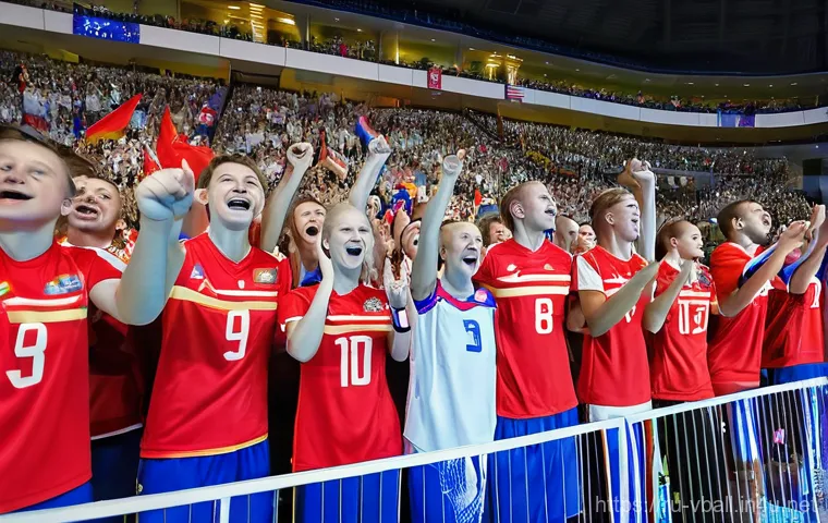 배구 경기장에서 지켜야 할 규칙 - Image Prompt 1: United Russian Fan Support**