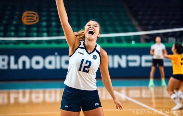 배구 관련 경품 아이디어 - **Prompt 1: Personalized Volleyball Celebration**
    "A jubilant adult female volleyball player, mi...