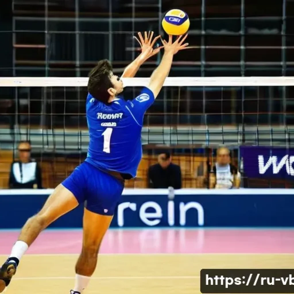 배구 리그 별 특징 - **Italian Serie A1: The Ballet of Precision**
    An indoor, eye-level, full-shot of a professional ...