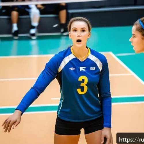 배구 경기에서 승리 전략 - A dynamic volleyball match scene focusing on the setter as the team&rsquo;s conductor on the court. The se...