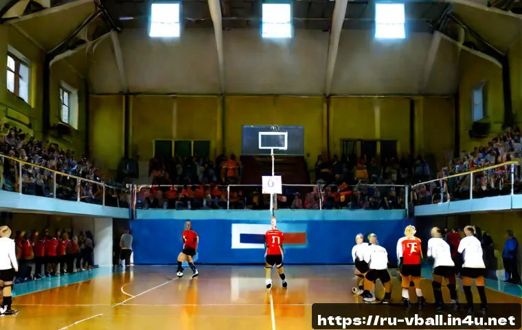 Home 15 배구의 지역별 인기 차이 - Photorealistic split-scene comparison of volleyball popularity in Russia: a lively indoor sports hal...